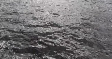 Açık deniz yüzeyi, gölün arka plan hareketini, bulutlu havada gri tonu dalgalandırır.