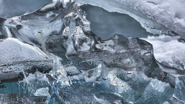 Buzdağının eriyen buzu, soyut buzul şekilleri.