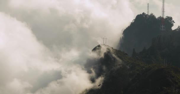 Nuvens Montanha Nos Andes Névoa Tocando Floresta Sierra Nevada Santa — Vídeo de Stock