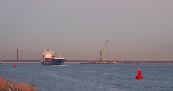 Containerschip Varen Rotterdamse Haven — Stockvideo