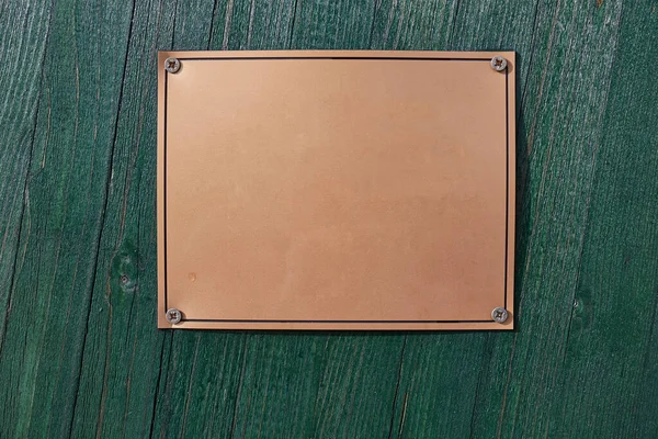 Plaque Vierge Sur Une Porte Bois Pour Nom Rue Numéro — Photo