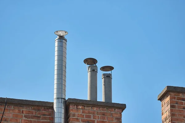 Chimneys Roofs Late Afternoon Light — Stock Photo, Image