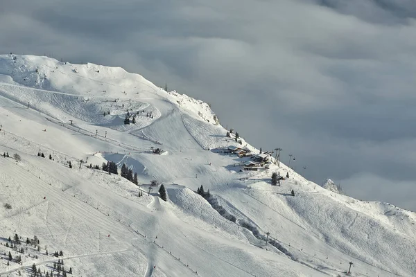 Pista Sci Nelle Alpi Francesi Paradiski Plagne — Foto Stock