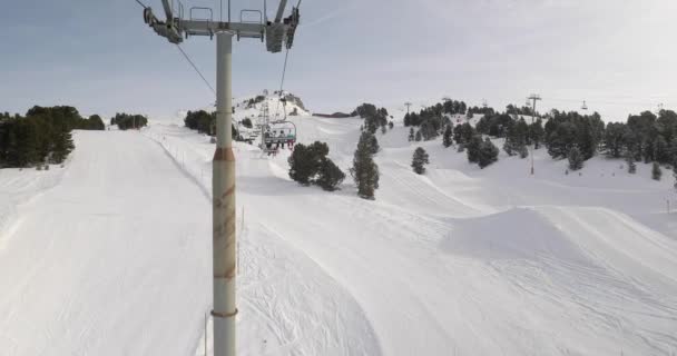 Skilift Alpen Chamrousse — Stockvideo