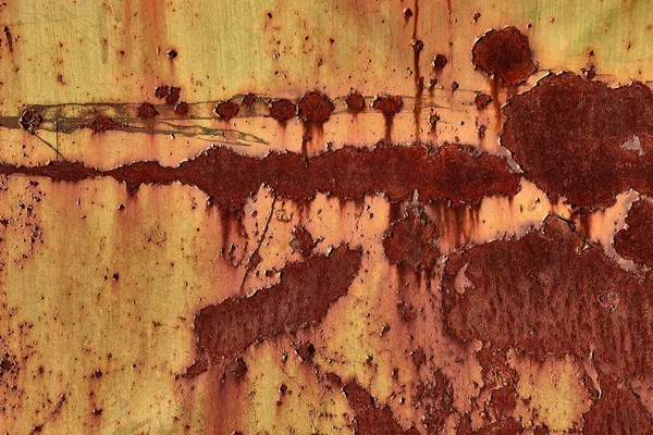 Rusty Texture Stained Metal Gate Paindwork Peeling — Stock Photo, Image