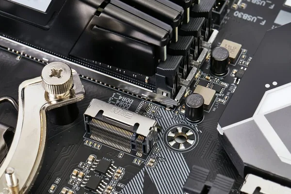 Computer Mainboard Pci Express Expansion Card Slots — Stock Photo, Image