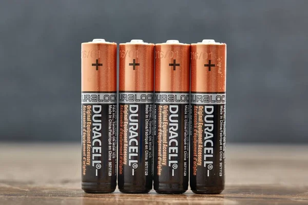 Budapest Hungria Circa 2019 Quatro Pilhas Duracell Tamanho Aaa — Fotografia de Stock