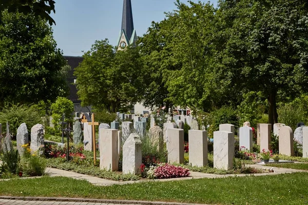 Túmulos Cemitério Cemitério — Fotografia de Stock