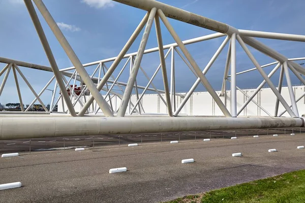 Enormes Estructuras Acero Barrera Contra Tormentas Maeslantkering Cerca Rotterdam Protegiendo — Foto de Stock