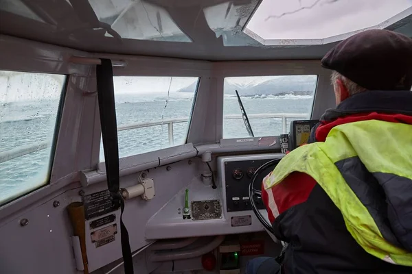 Jokulsarlon Icelnd Circa 2015 Guia Turístico Falando Sobre Icebergs Passeio — Fotografia de Stock