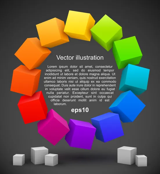 Cubos coloridos 3d — Vetor de Stock