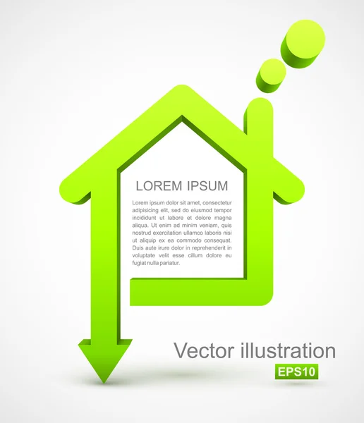 Gröna huset ikonen — Stock vektor