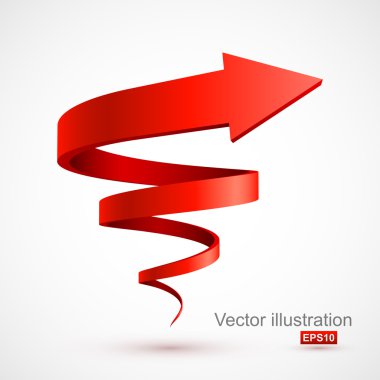 Kırmızı sarmal ok 3d