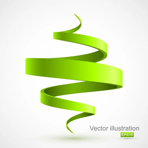 Espiral verde 3D — Vector de stock