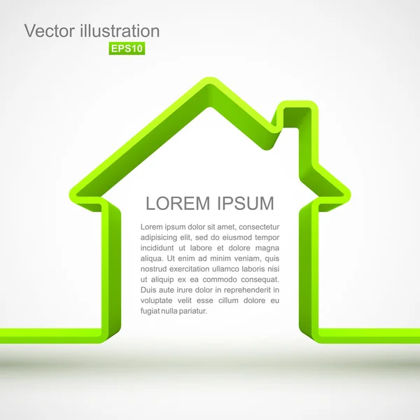 Vihreän talon ääriviivat — vektorikuva