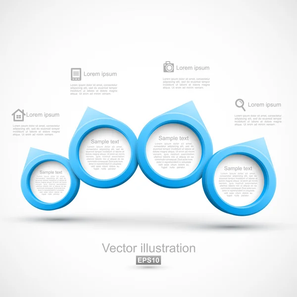 Blue circle banners 3D Stock Illustration