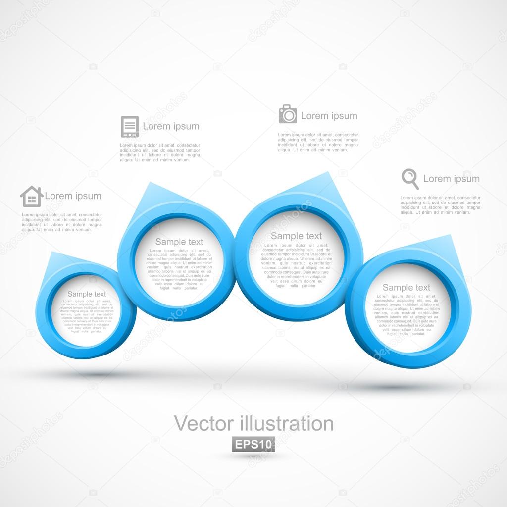 Blue circle banners 3D