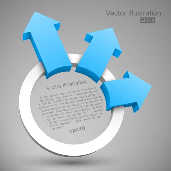 Flechas azules con círculo 3D — Vector de stock