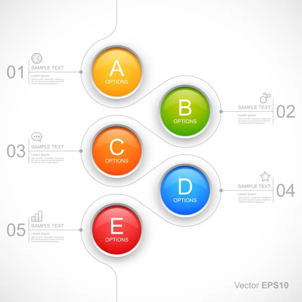 Modern colorful circles options — Stock Vector