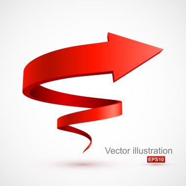 Kırmızı sarmal ok 3d