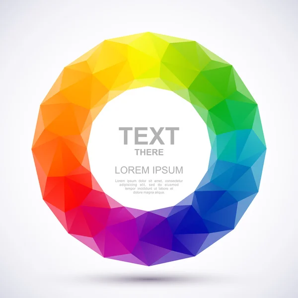 Low-poly color wheel — Stock Vector