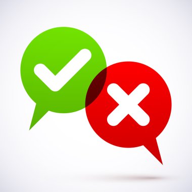 kabarcıkları ile kontrol ve semboller çapraz