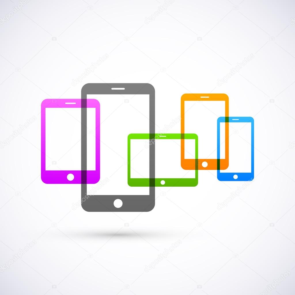 Abstract colored mobile phones