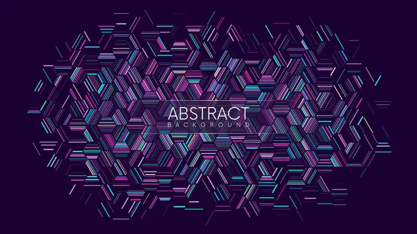 Fondo Tecnología Geométrica Abstracta Con Líneas Holográficas Hexagonales Ilustración Vectorial — Vector de stock