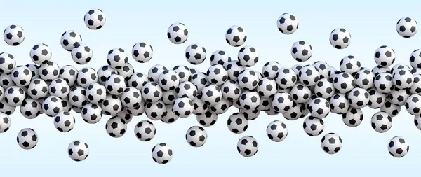 Soccer Flying Balls Many Classic Black White Football Balls Flying — Stock Vector