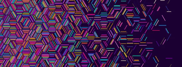 Modèle Géométrique Abstrait Avec Des Lignes Hexagonales Colorées Fond Vectoriel — Image vectorielle