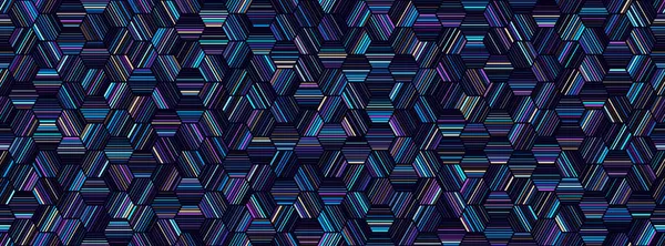 Modèle Géométrique Sans Couture Avec Des Lignes Holographiques Hexagonales Colorées — Image vectorielle