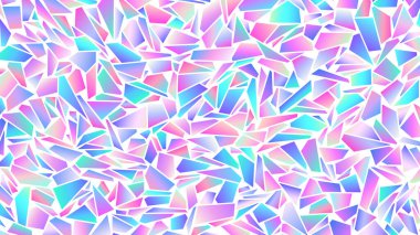 Renkli holografik eğimli üçgenlerle soyut arkaplan. Yanardöner üçgen desen. Gradyan örnekleri dahil