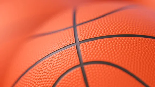 Bola Basquetebol Close Bola Basquete Laranja Com Textura Covinha Realista — Fotografia de Stock