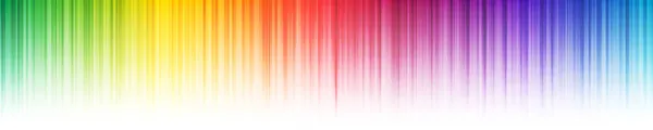白の背景にフェードアウト効果を持つ虹グラデーション垂直ストライプ 多くのランダムな透明がカラフルな線を重ね ベクターイラスト — ストックベクタ