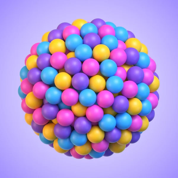 Colorful Balls Shape Sphere Many Multicolored Toy Balls Arranged Sphere — Stock Vector