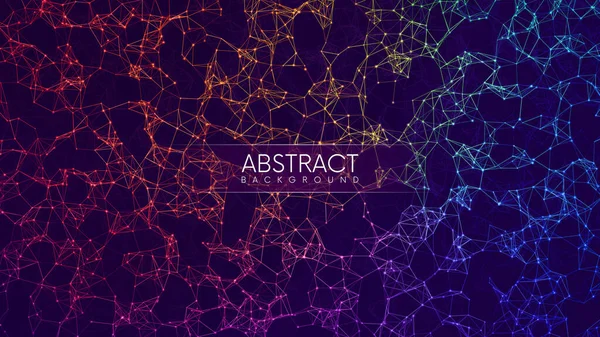 Fond Technologique Abstrait Avec Lignes Lumineuses Néon Dans Structure Géométrique — Image vectorielle