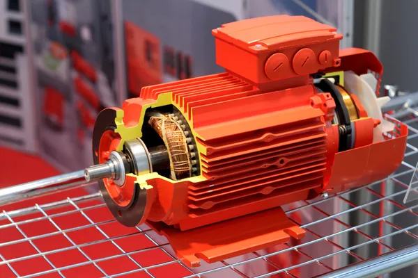 The red electric motor is presented in a cut — Stock Photo, Image