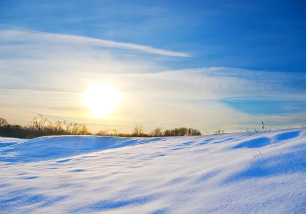 Puesta de sol en invierno Imágenes de stock libres de derechos