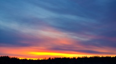 düşük ısıda kış günbatımı