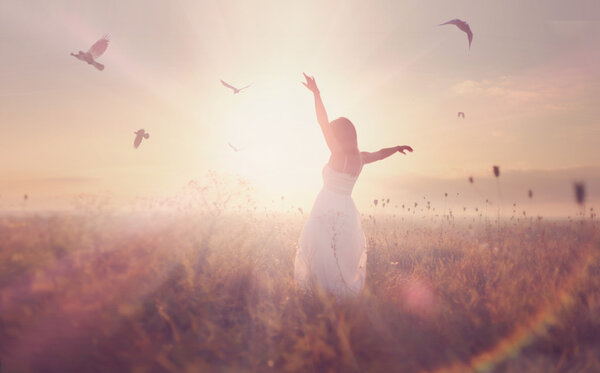 beautiful girl in a field.