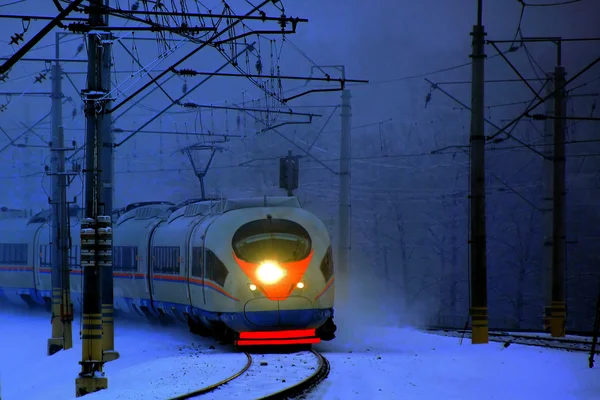 Tren nocturno — Foto de Stock