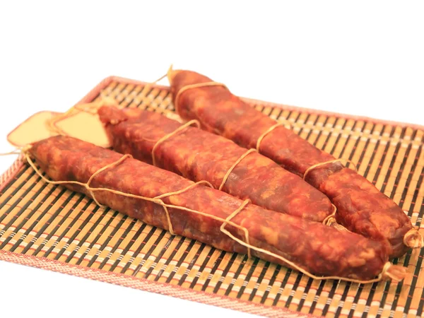 Sausage on a Napkin — Stock Photo, Image
