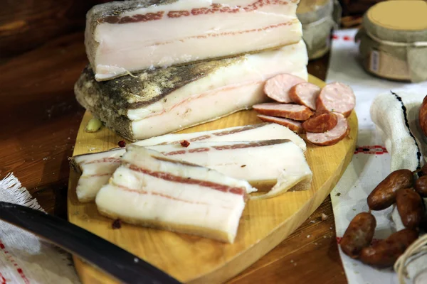 Bacon e salsicha — Fotografia de Stock