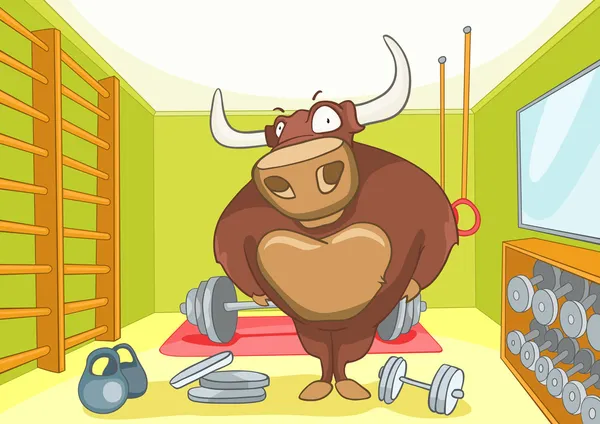 Cartoon personaggio Bull — Vettoriale Stock