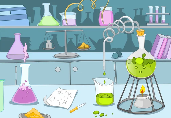 Chemisch laboratorium — Stockvector