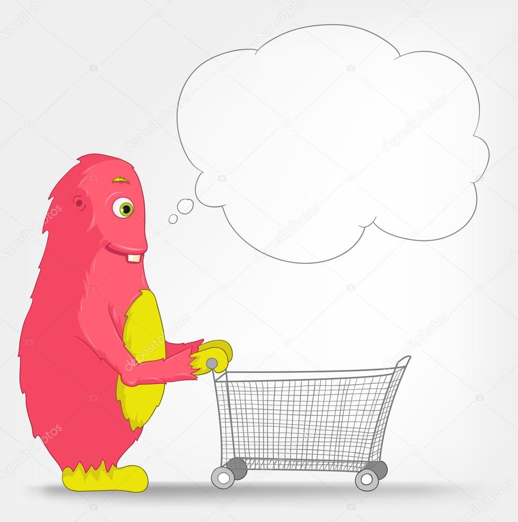 Funny Monster. Shopping.