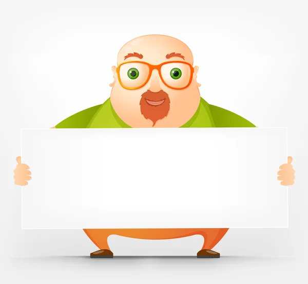 Cheerful Chubby Man — Stock Vector