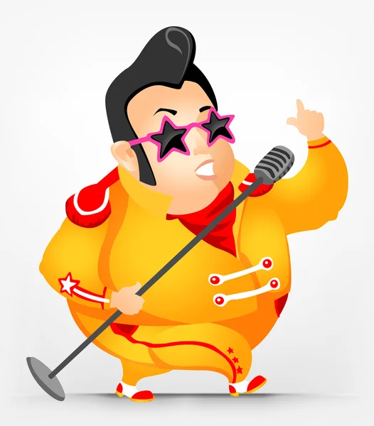 Alegre gordito hombre — Vector de stock