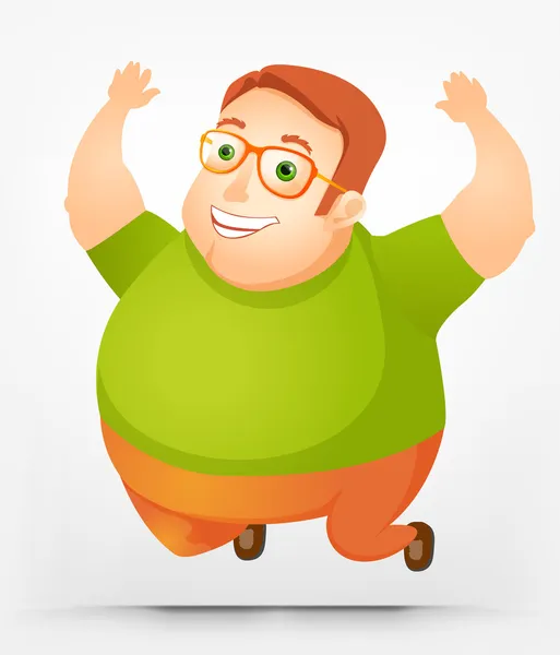 Cheerful Chubby Man — Stock Vector