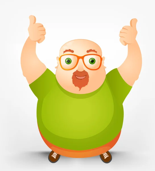 Cheerful Chubby Man — Stock Vector